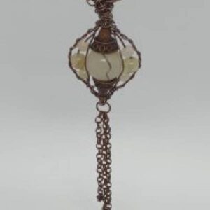 Colier cuprat realizat manual cu pietre din Jad - Model UNICAT