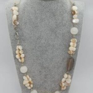 Colier din Sidef cu piatra mare din Agata, realizat manual