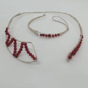 Set bijuterii Coral placat cu Argint